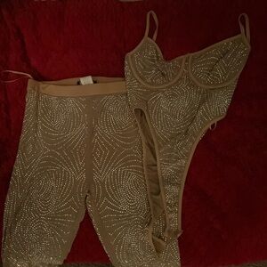 Sequin 2 piece pant set